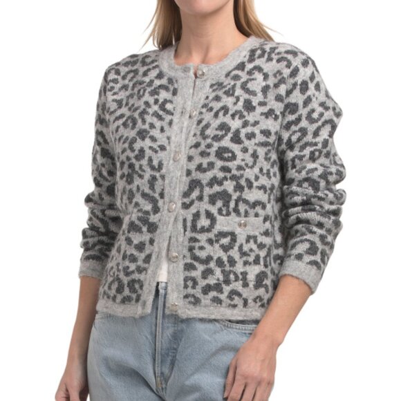 GREIGE Animal Print Cardigan - Picture 1 of 2